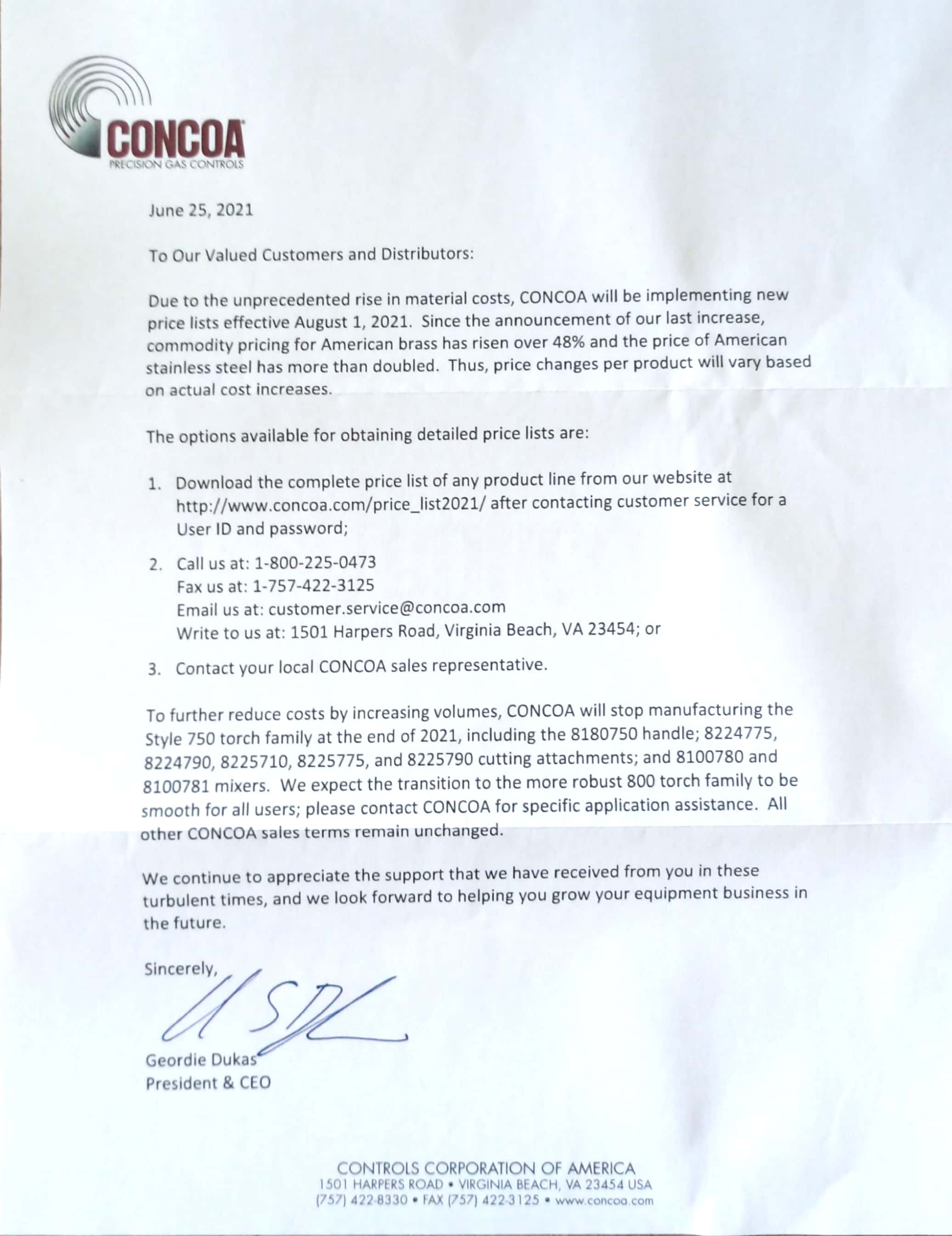 2021��8��1������(gu��)CONCOA�ؚ��O(sh��)��ͮa(ch��n)Ʒ�r(ji��)���{(di��o)��֪ͨ