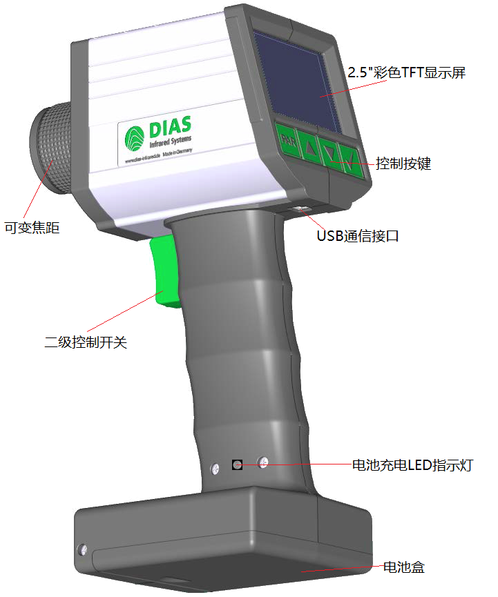 德國(guó)DIAS便攜式紅外測(cè)溫儀DG80NV主要操作功能鍵